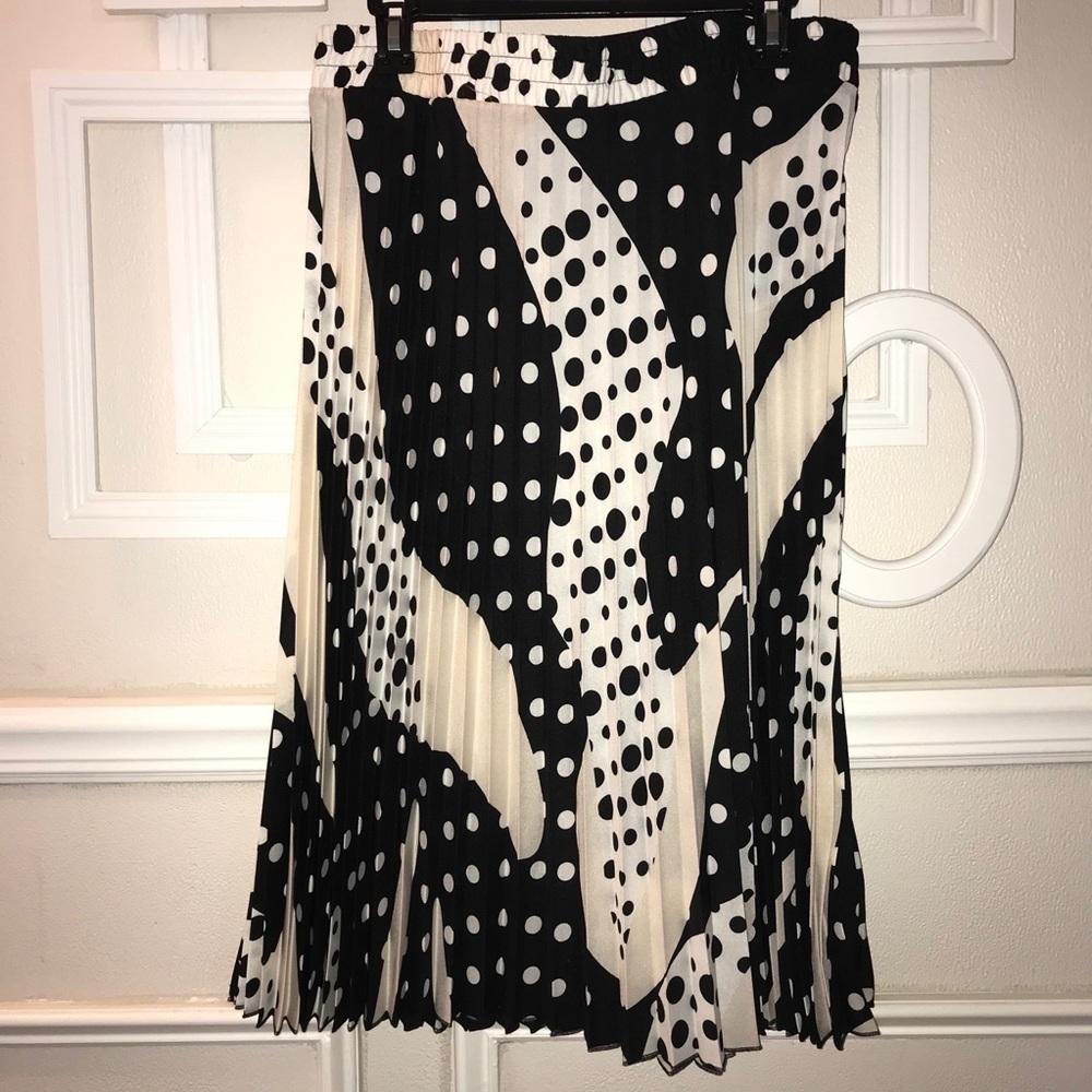 T Tahari Pleated Circle Patterns Midi Skirt Multi Color Woman’s Size XL